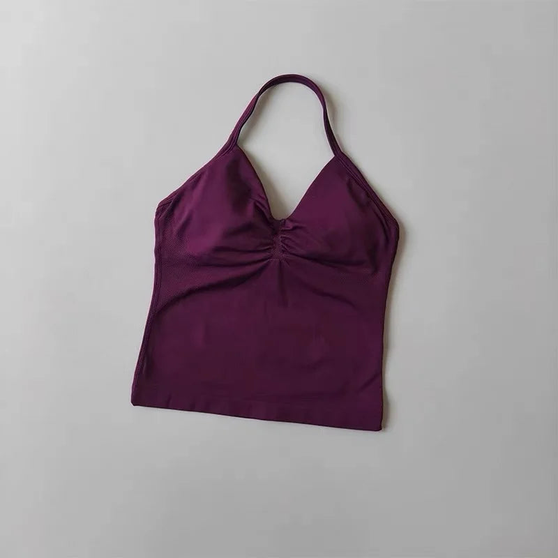 Women's Halter Neck Sports Bra & Shorts Set