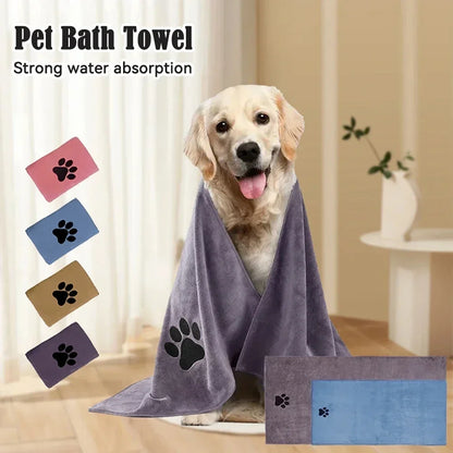 Microfiber Pet Bath Towel – Super Soft & Absorbent for Cats & Dogs