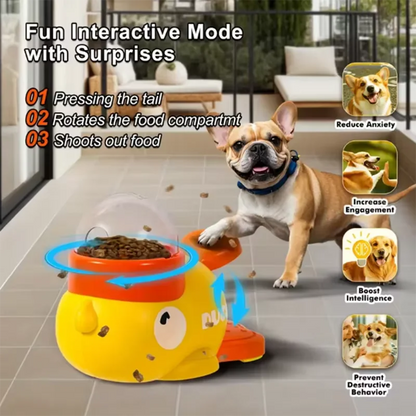 Yellow Duck Slow Feeder Toy for Dogs & Cats