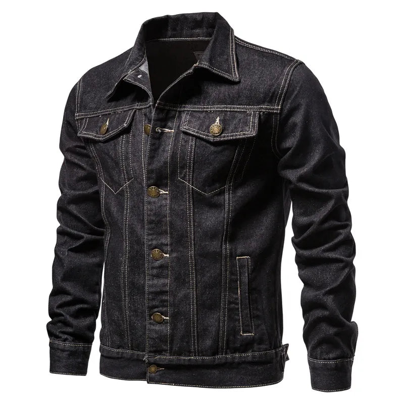 Men's Slim Fit Denim Jacket – Vintage Motorcycle Jean Coat