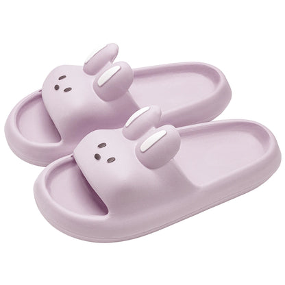 Pillow Rabbit Slippers Women Men House Slides Shower Sandals - Thick