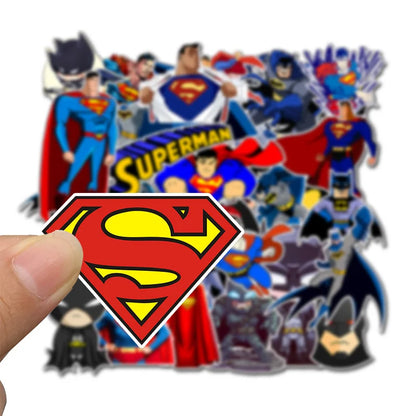 Superhero Sticker Pack 45pcs – Batman & Superman Decals for Kids