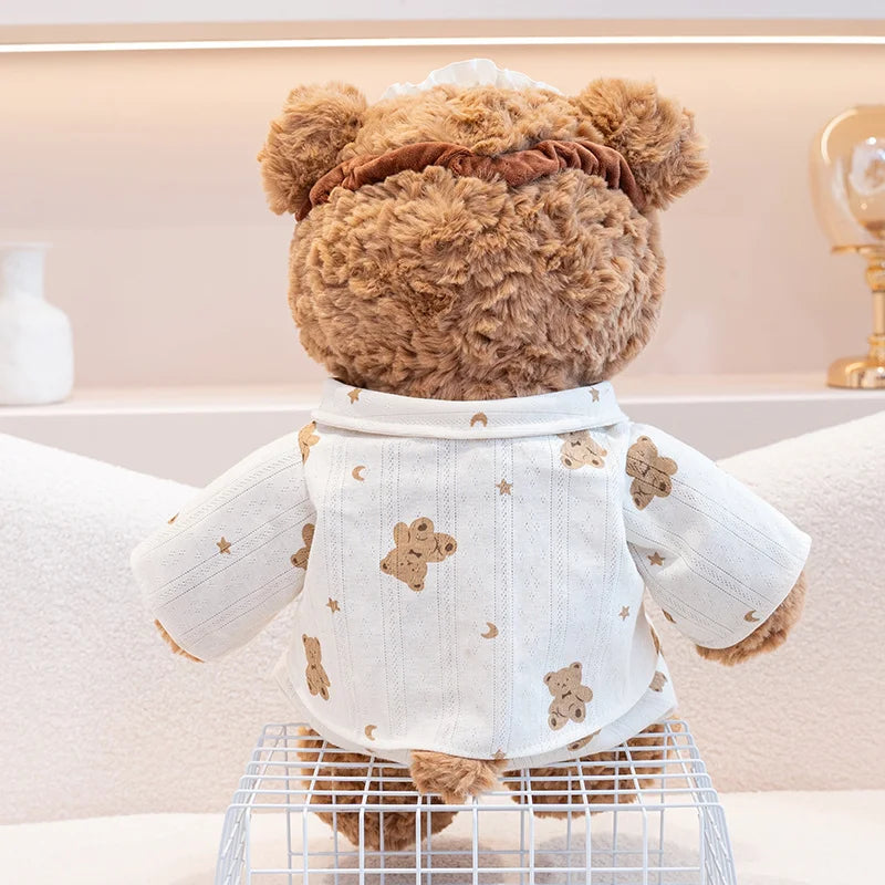 Pajama Teddy Bear Plush Doll – Cute Stuffed Animal with Sleep Mask