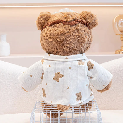 Pajama Teddy Bear Plush Doll – Cute Stuffed Animal with Sleep Mask