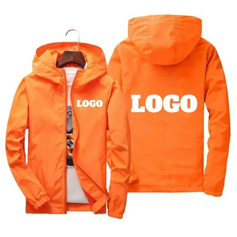 Custom Logo Windbreaker Men – Waterproof Hooded Jacket Personalized