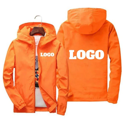 Custom Logo Windbreaker Men – Waterproof Hooded Jacket Personalized