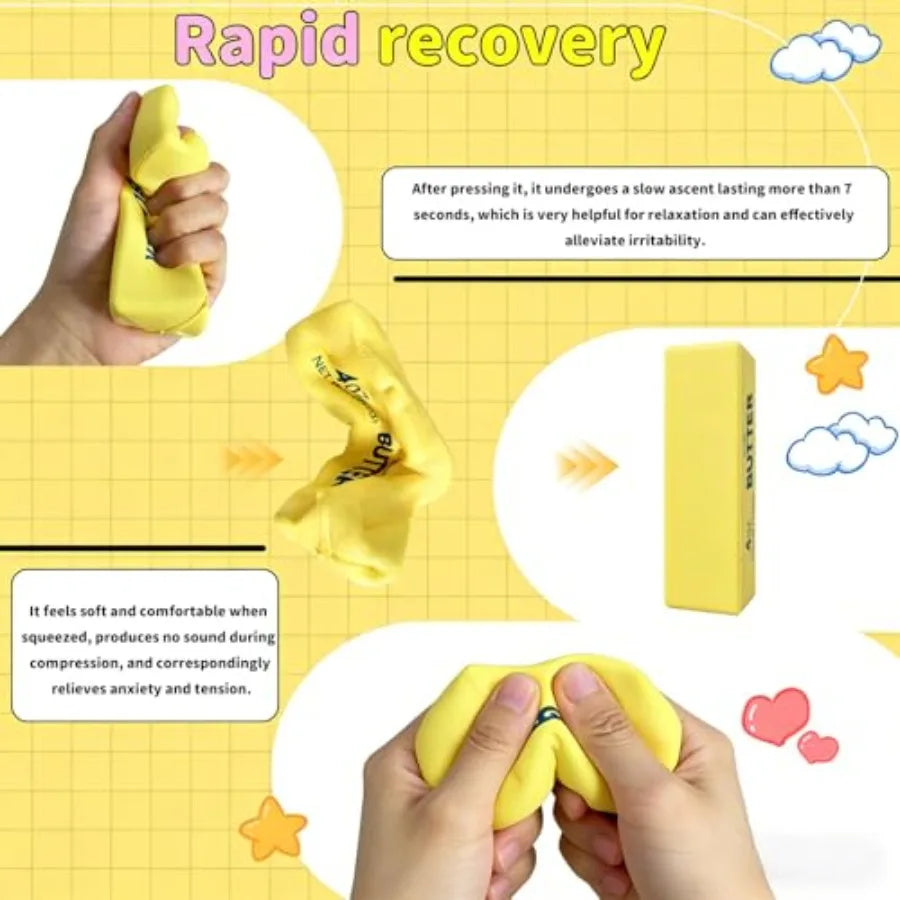 Butter Squeeze Stress Ball – Slow Rebound Squishy Toy