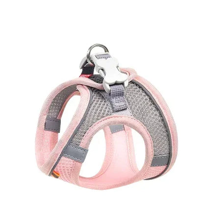 Breathable Mesh Dog Harness Vest – Adjustable No-Pull for Small Pets