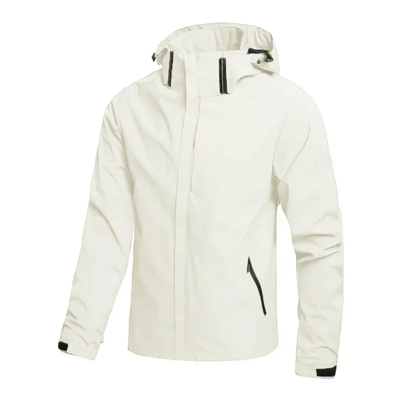 Men's Waterproof Hooded Jacket – Lightweight Windproof Outdoor Raincoat