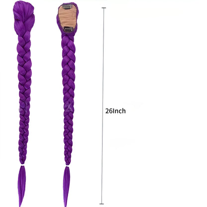 Braided Ponytail Hair Extension 26 Inch Clip-In Synthetic Braid