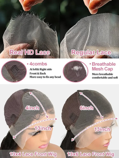 HD Lace Front Human Hair Wig – Straight Peruvian, 13x4 & 13x6