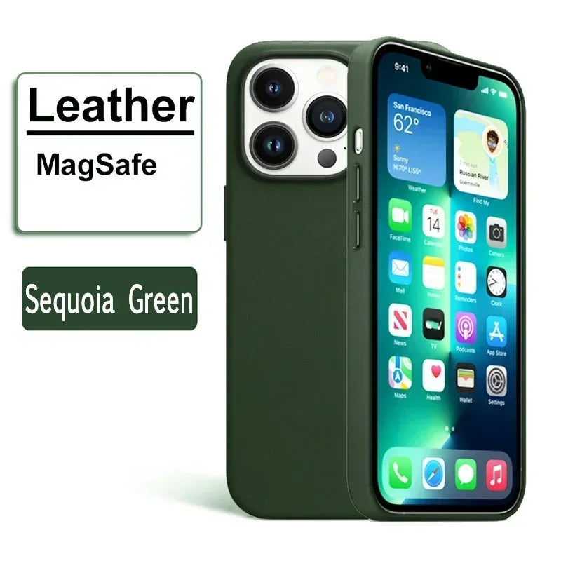 Luxury Magnetic Leather Case Apple Iphone 17 Pro Max 16 13 12 14 15 Plus Official Macsafe Magsafe I