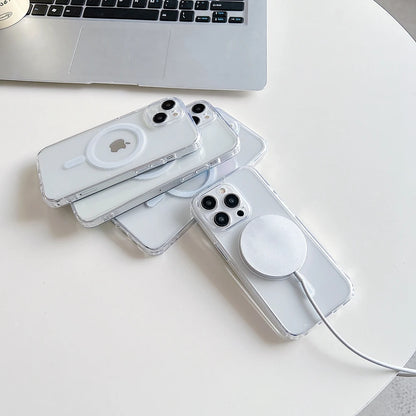Transparent Magsafe Magnetic Case Iphone 17 16 15 14 13 12 11 8 X Xr Xs Pro Max Plus Mini Wireless