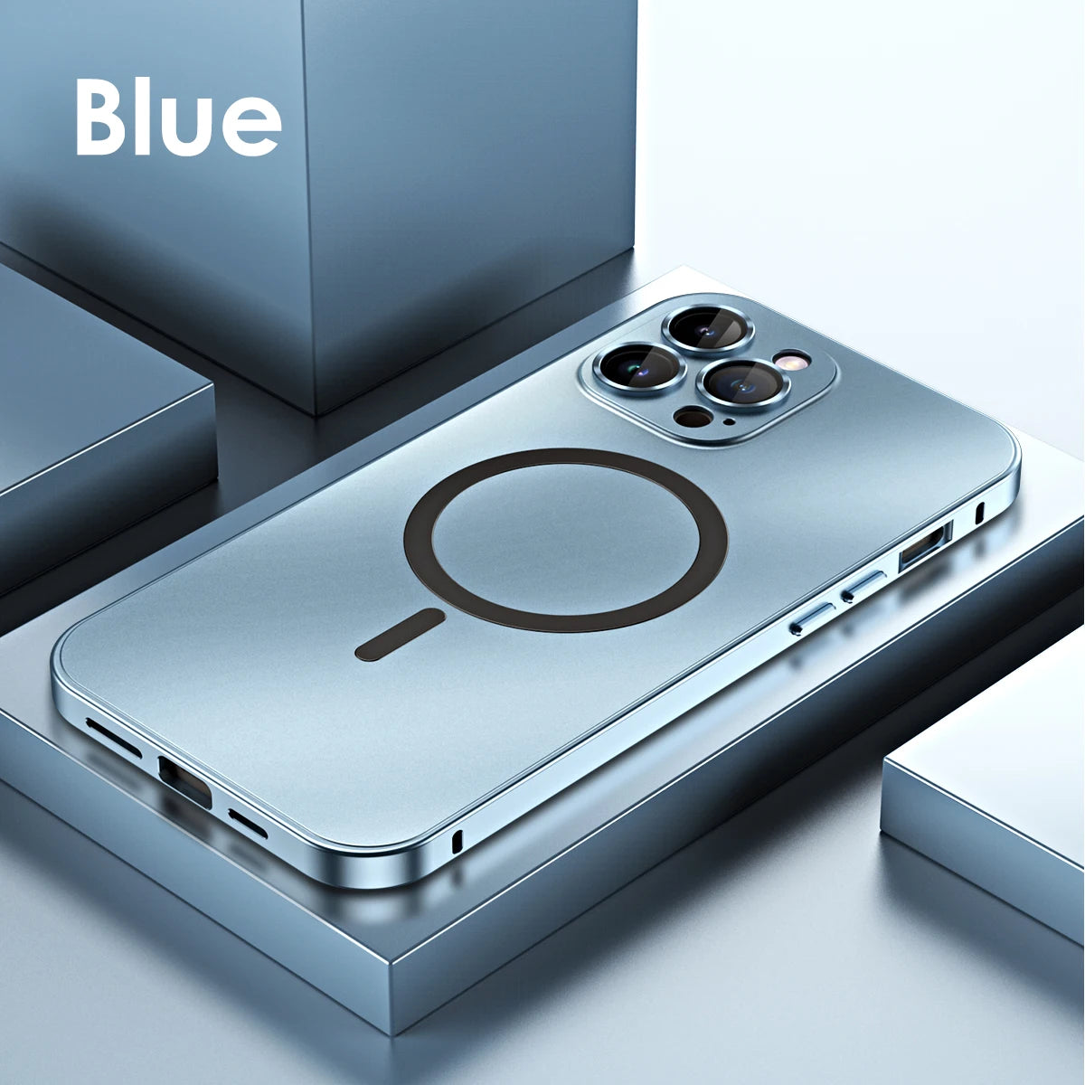 Aluminum Metal Frame Magnetic Case Iphone 13 12 14 15 16 17 Pro Max Magsafe Wireless Charging Lens