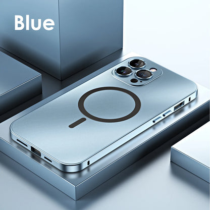 Aluminum Metal Frame Magnetic Case Iphone 13 12 14 15 16 17 Pro Max Magsafe Wireless Charging Lens