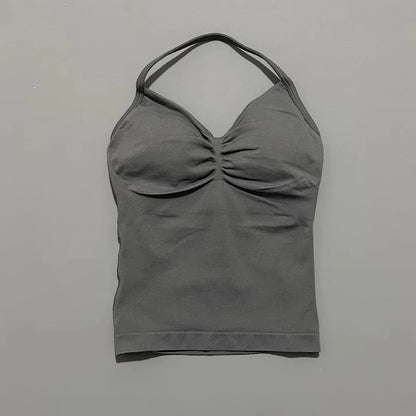 Women's Open Back Sports Bra – Breathable Yoga Top