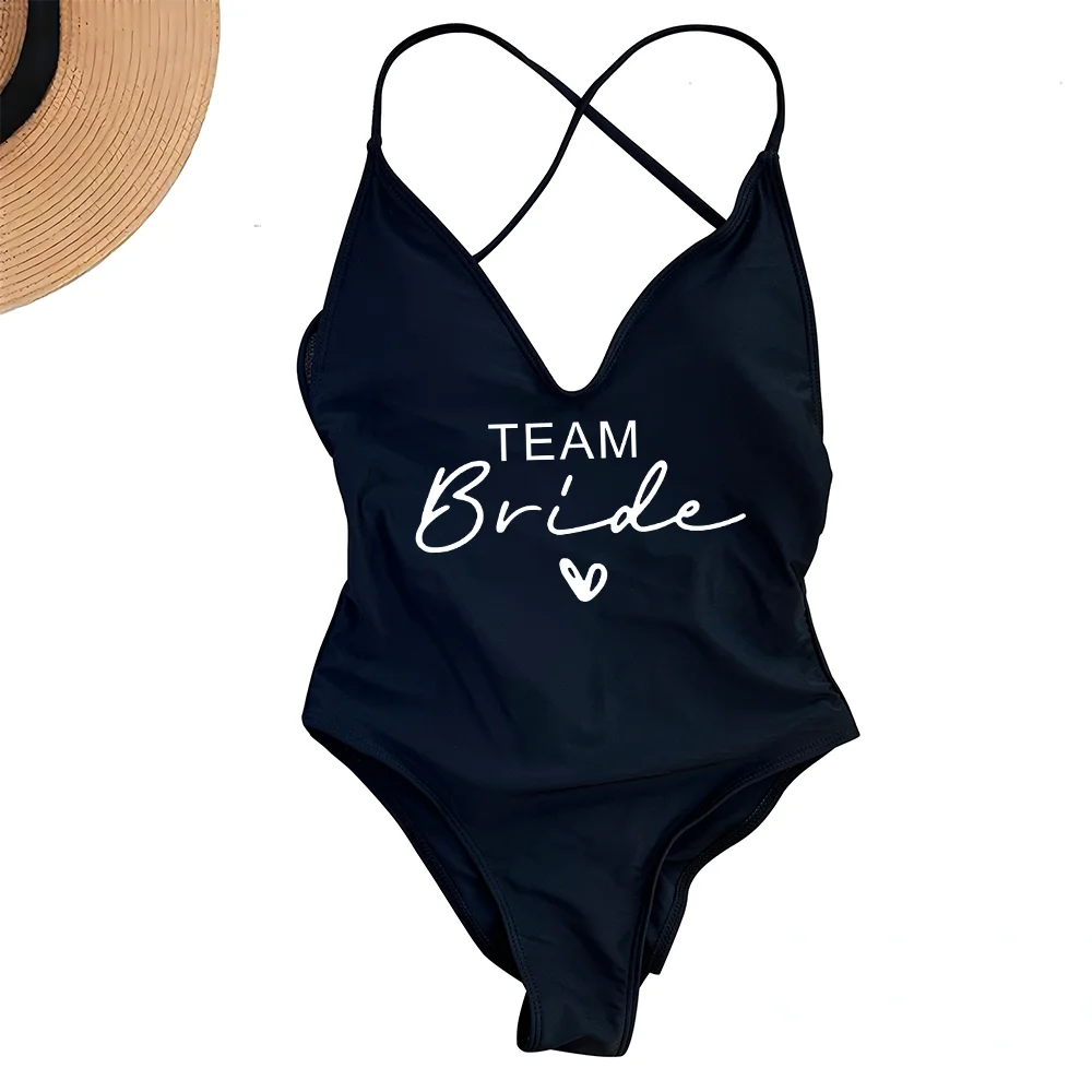 Team Bride One-Piece Swimsuit – Padded Bachelorette Bathing Suit