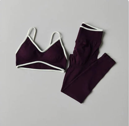 Seamless 2-Piece Yoga Set for Women – Sports Bra & High Waist Leggings