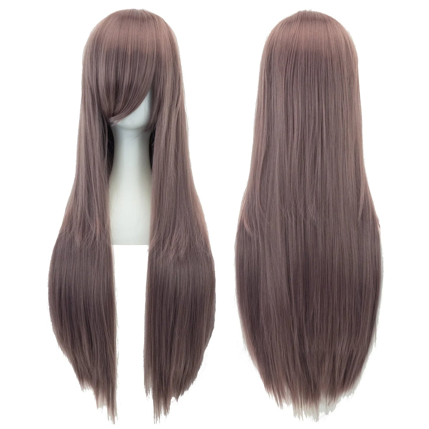Soowee Long Synthetic Hair White Purple Cosplay Wigs Party Black Straight Wig Hairpiece Women