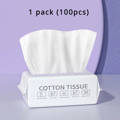 Disposable Cotton Face Towels – Soft Dry Wipes 50/100pcs
