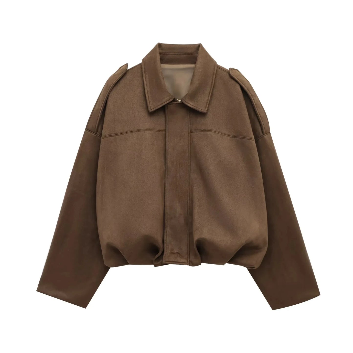 Women's Oversized Suede Texture Batwing Coat