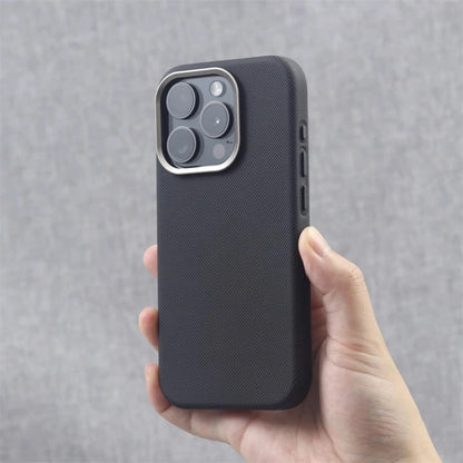Luxury Alloy Lens Frame Particle Pu Leather Magnetic Case Iphone 17 16 Pro Max 15 14 13 Magsafe