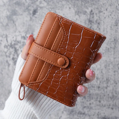 Crocodile Print Mini Wallet – Women's Card Holder Clutch Coin Purse