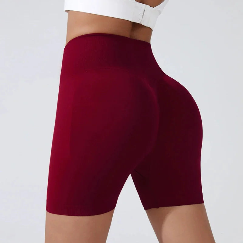 Women's High-Waist Butt Lifting Biker Shorts – Seamless Gym & Running Shorts