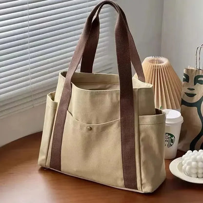 Large Capacity Canvas Tote Bag for Work & Commuting
