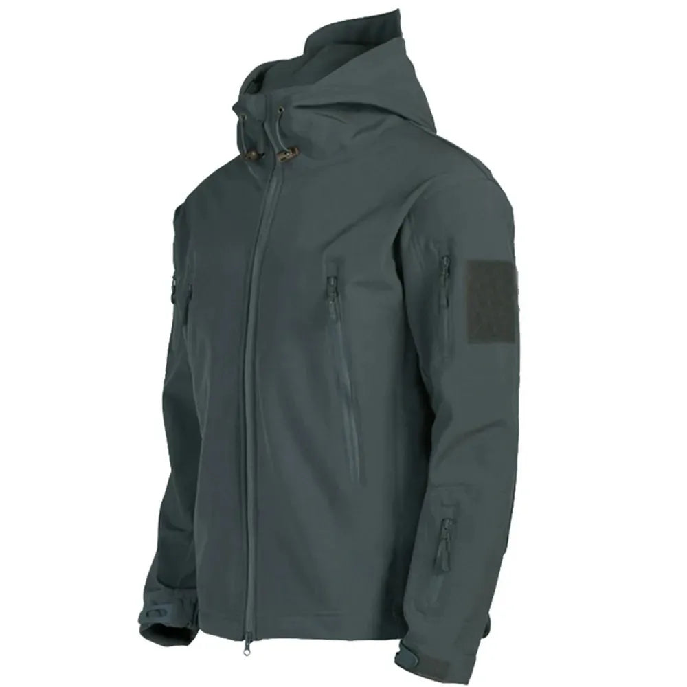 Tactical Soft Shell Jacket – Waterproof Windproof Hooded Outdoor Coat
