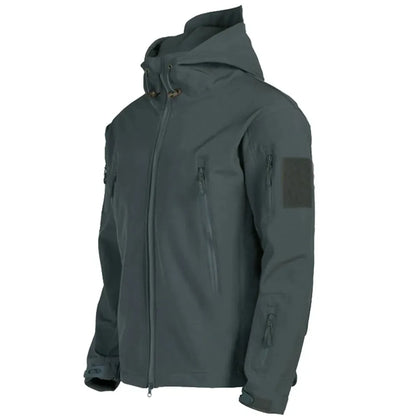 Tactical Soft Shell Jacket – Waterproof Windproof Hooded Outdoor Coat