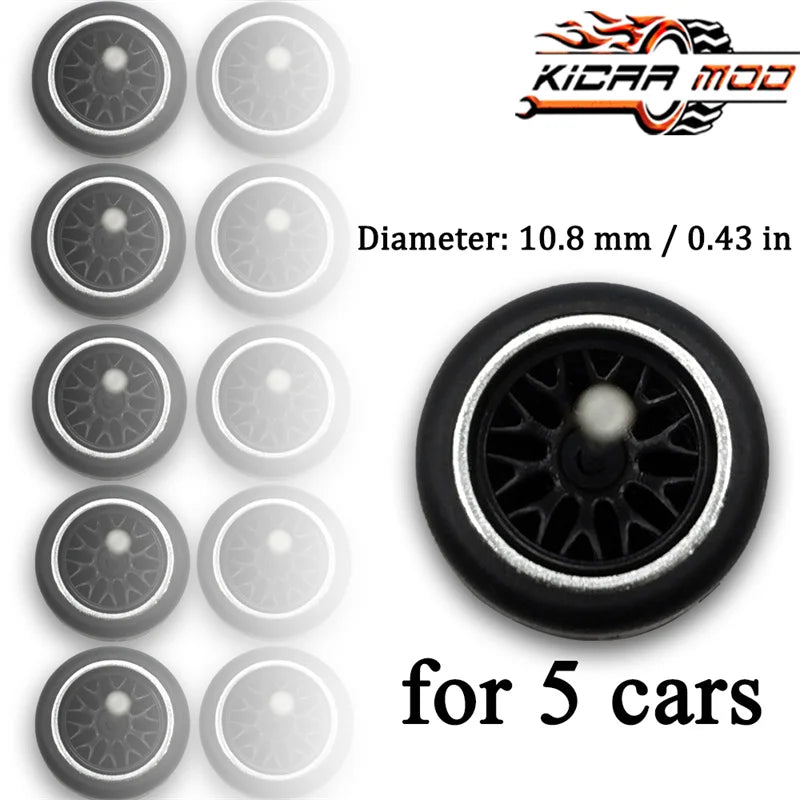 1:64 Scale Rubber Wheels Upgrade Set – 5 Cars (10 Wheels)