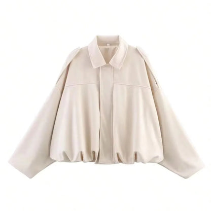 Women's Oversized Suede Texture Batwing Coat