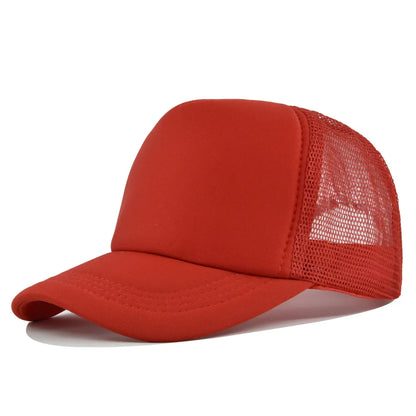 Plain Mesh Trucker Baseball Cap – Unisex Adjustable Snapback