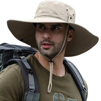 Men's UV Protection Wide Brim Sun Hat – Outdoor Fishing & Hiking Cap