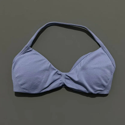 Women's Strappy Sports Bra – Padded Push-Up Gym Top