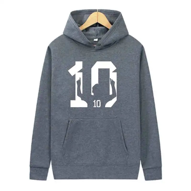 Number 10 Football Graphic Hoodie Vintage Streetwear Sweatshirt