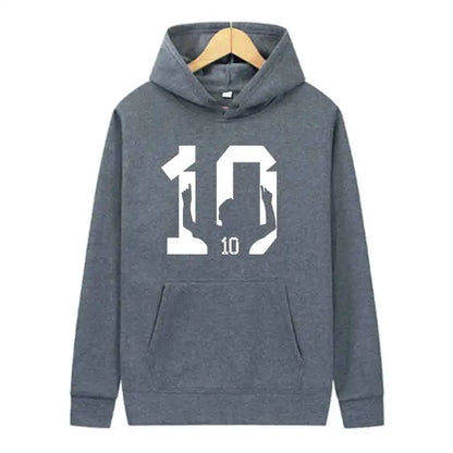 Number 10 Football Graphic Hoodie Vintage Streetwear Sweatshirt