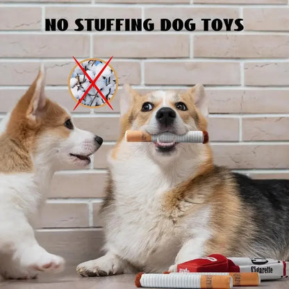 Cigarette Design Plush Dog Toy – Funny Interactive Chewing Toy for Pets