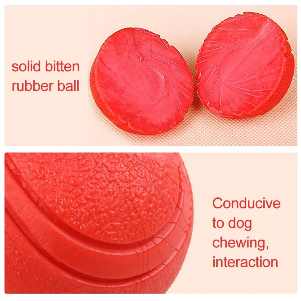 Rubber Dog Ball Toy – Bite-Resistant Solid Ball for Puppies & Large Dogs (S–XL)