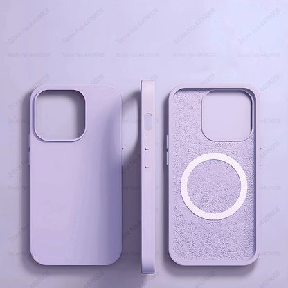 Magsafe Original Magnetic Cases Iphone 15 14 13 12 11 Pro Max Plus Wireless Charge Case Liquid