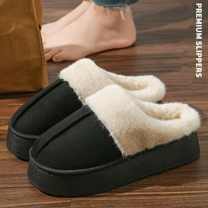 Plush Winter House Slippers – Warm Non-Slip Indoor Shoes