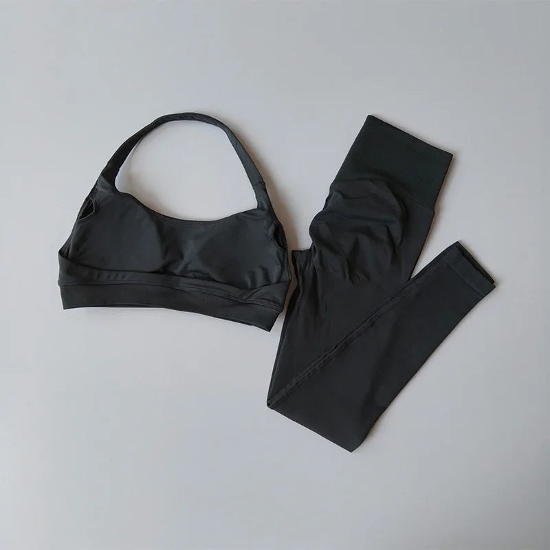 Women's Seamless Yoga Set – Sports Bra & High-Waist Leggings