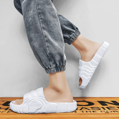 Soft Home Slippers Couple Summer Indoor Skid Proof Bathroom Sandals Hotel Solid Color Men Women Flip