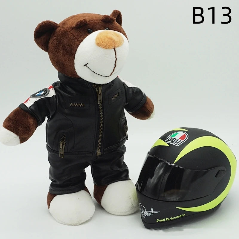 Motorcycle Helmet Teddy Bear Plush Toy – Biker Stuffed Animal Gift