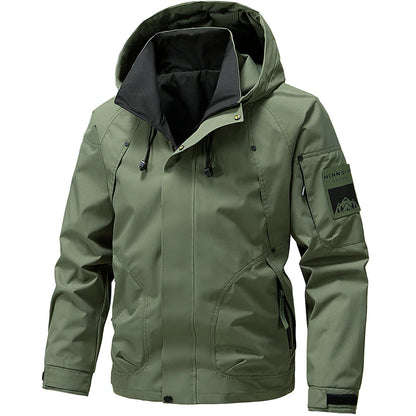 Men's Waterproof Hooded Outdoor Jacket – Lightweight Windbreaker