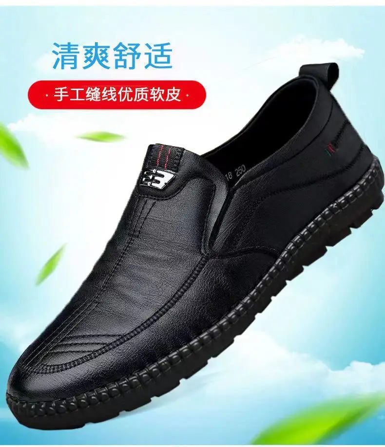 Men's PU Leather Loafers – Non-Slip Slip-On Casual Shoes