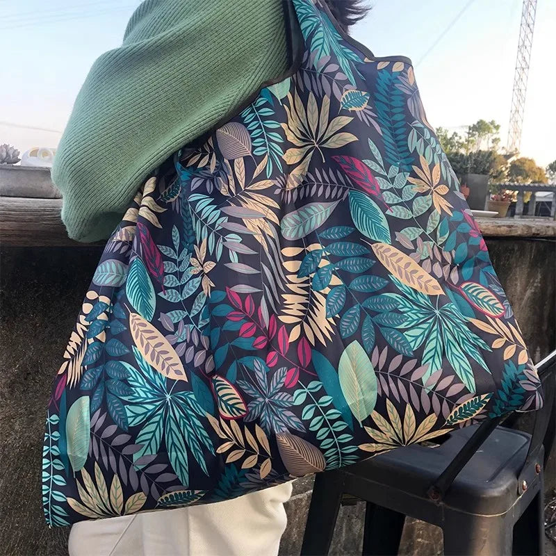 Reusable Foldable Shopping Tote Bag – Large Capacity Grocery Bag