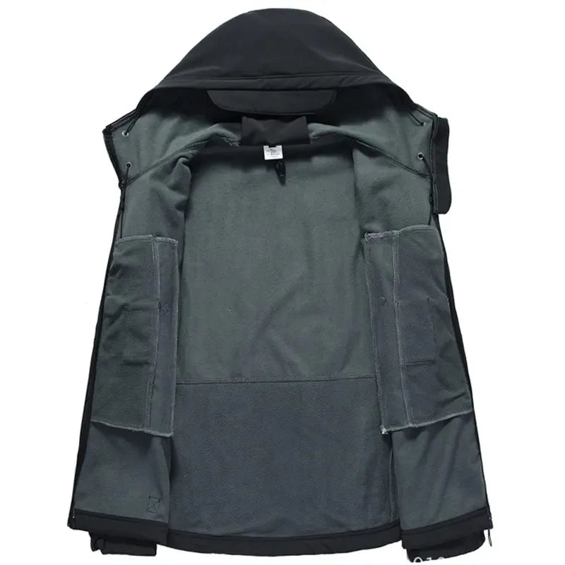 Men's Tactical Soft Shell Jacket – Waterproof Military Hooded
