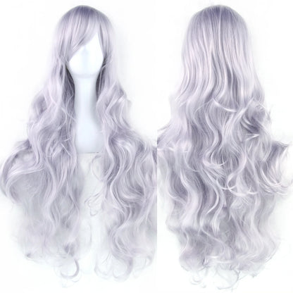 Soowee Curly Long Synthetic Hair Green Wig Hairpiece Pink Black Party Cosplay Wigs Women